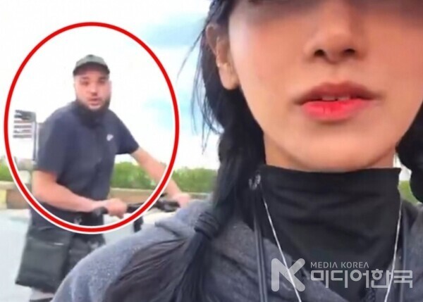 사진 : 한국 유명 스트리머가 프랑스 남성에게 공격 당하는 모습 (출처 : SNS)