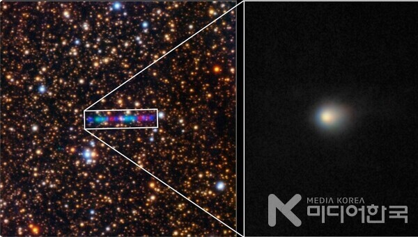 우주 공간의 수많은 별에서 천체 3I/ATLAS