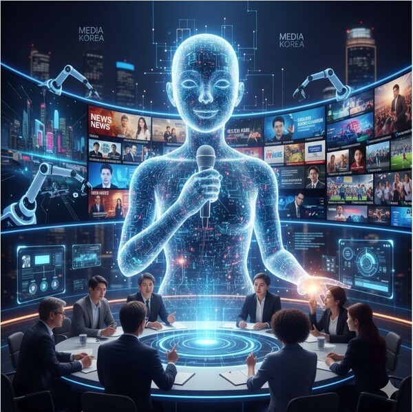       인공지능 가상 캐릭터 방송 이미지 = Gemini 제작