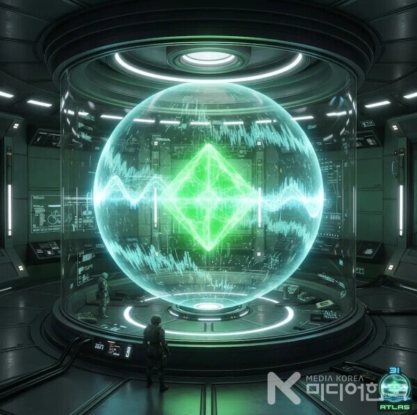 첨부 이미지: 내부 동력실에 위치한 아틀라스 코어의 구조적 재현도